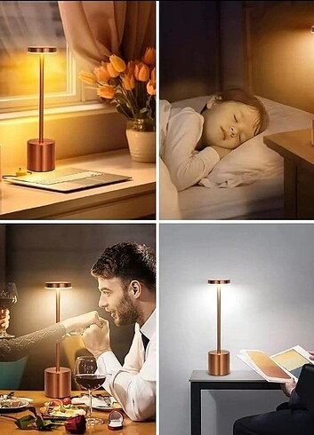Beden camel Renk Usb Lamba Şarj edilebilir Masaüstü Led Lambader 3 modlu Gece lam