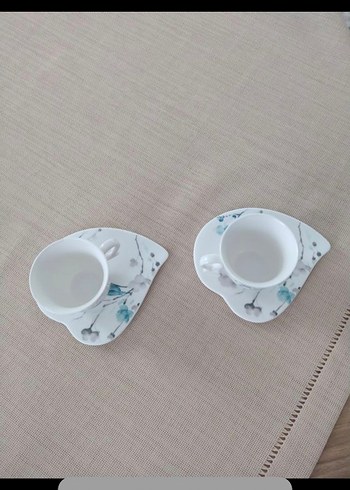 Pastel Desenli Beyaz Kahve Fincanı Seti - Görsel 2