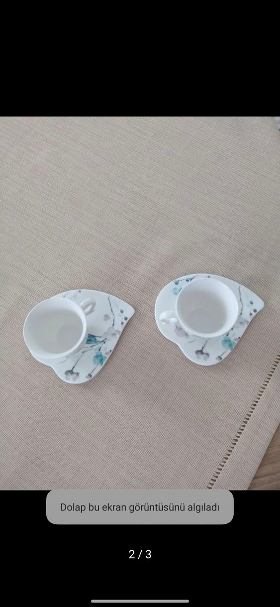 Pastel Desenli Beyaz Kahve Fincanı Seti - Görsel 2