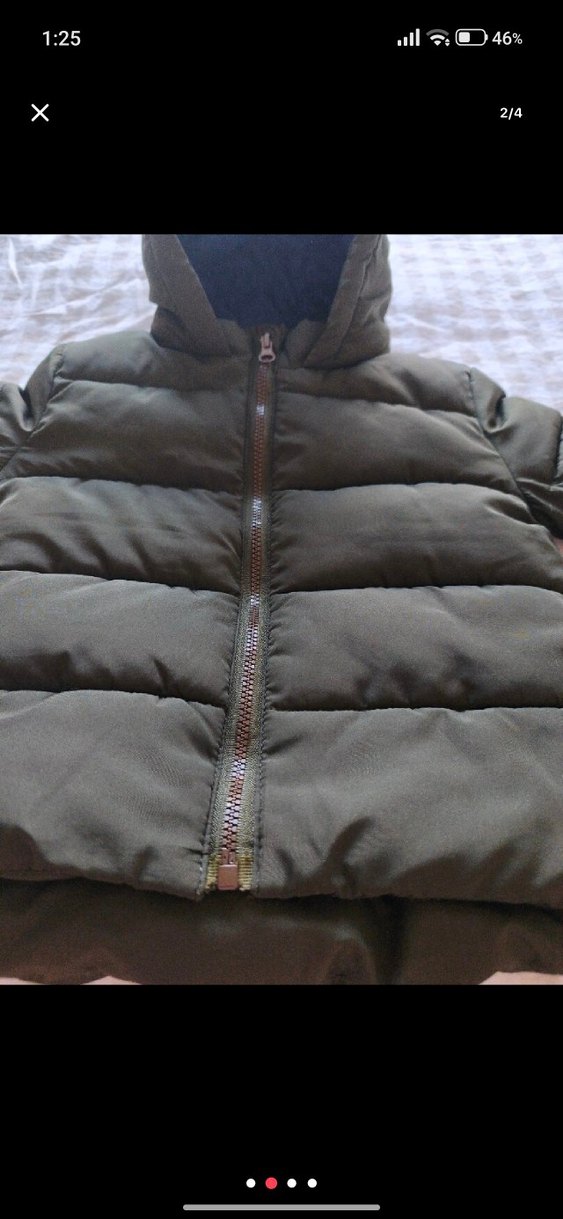 Fermuarlı Koyu yeşil Erkek Çocuk Mont - Görsel 2