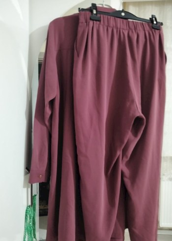 Bordo Uzun Kollu Düğmeli ikili takım - Görsel 4