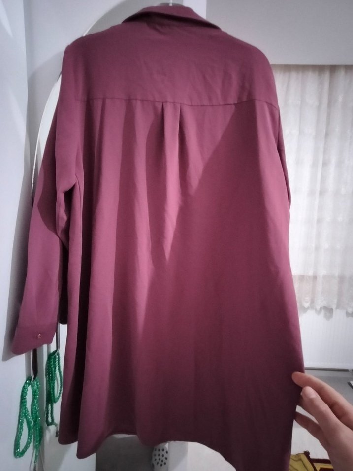 Bordo Uzun Kollu Düğmeli ikili takım - Görsel 5