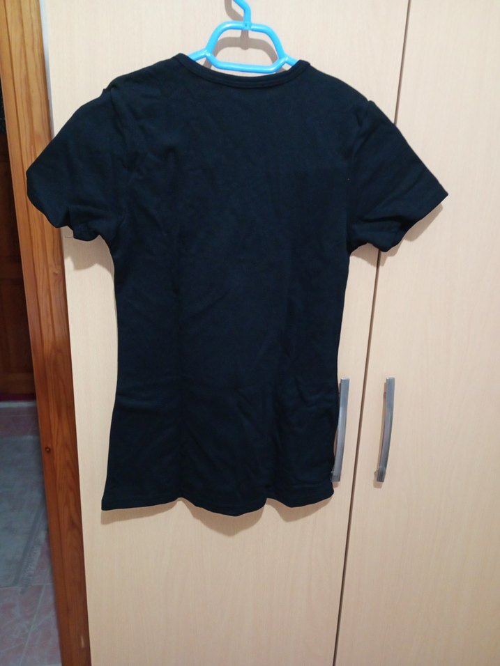 Siyah Kadın Kısa Kollu Basic Tişört - Görsel 2