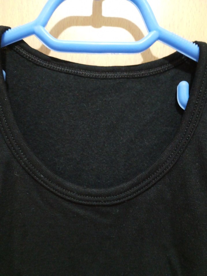 Siyah Kadın Kısa Kollu Basic Tişört - Görsel 3