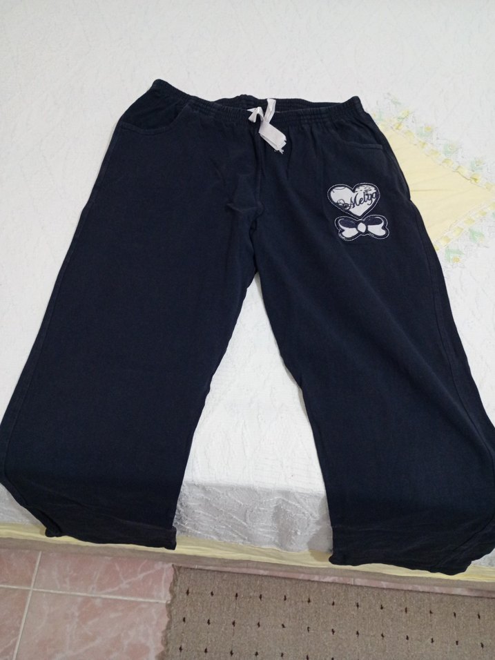 Renkli Baskılı Kısa Kollu Midi Kadın Pijama - Görsel 3