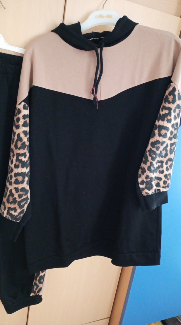 Kahverengi Leopar Desenli Kadın Eşofman Takımı - Görsel 2