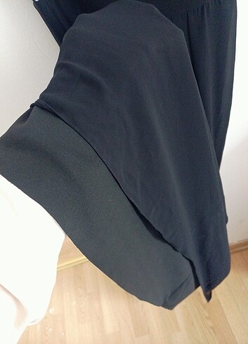 Siyah ve zebra desen şık ve rahat uzun elbise - Görsel 6