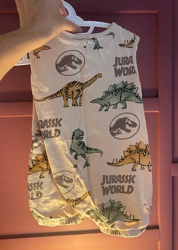 2 ADET Bebek Dinozor Desenli Fermuarlı Tulum - Görsel 2