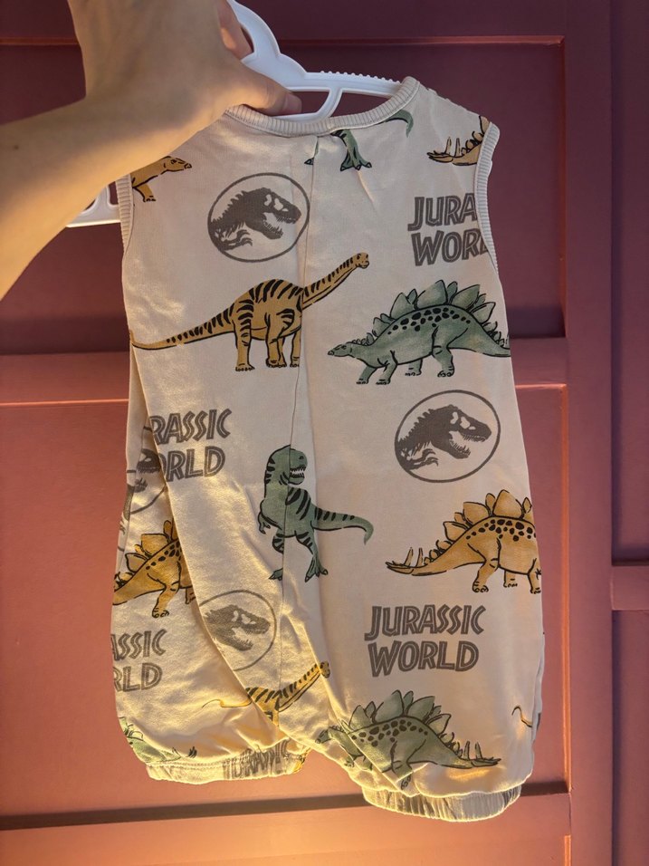 2 ADET Bebek Dinozor Desenli Fermuarlı Tulum - Görsel 2