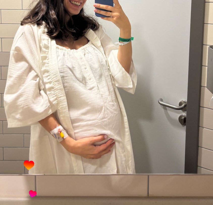 SUWEN Beyaz Hamile Lohusa Sabahlık Midi Boy - Görsel 2