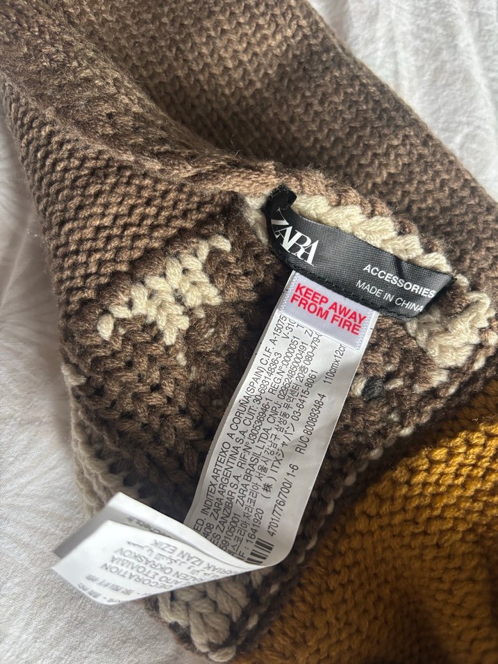 Bohem Tarzı Nakışlı Örgü Çocuk Atkısı - Görsel 3