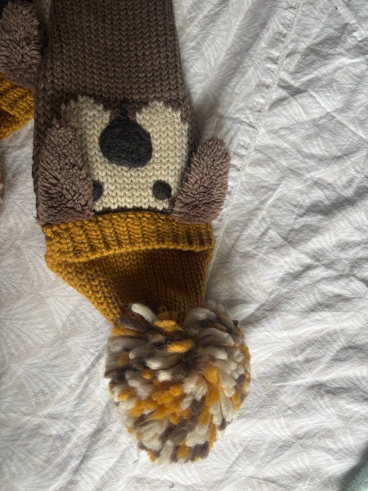 Bohem Tarzı Nakışlı Örgü Çocuk Atkısı - Görsel 2