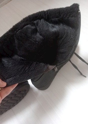 Siyah Kadın Kauçuk Dolgu Topuk Bot - Görsel 4