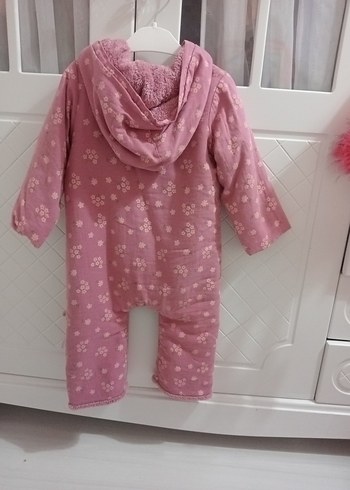 Pembe Kapüşonlu Bebek Tulumu - Görsel 4