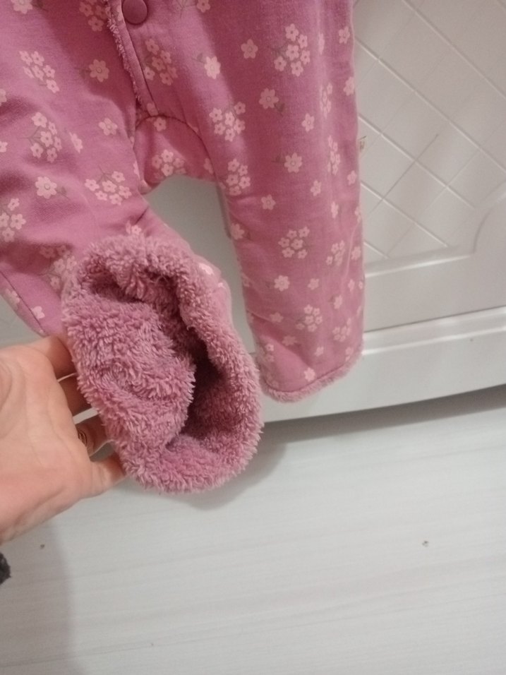 Pembe Kapüşonlu Bebek Tulumu - Görsel 3