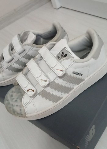 adidas Beyaz Erkek Çocuk Cırt Cırtlı Spor Ayakkabı - Görsel 3