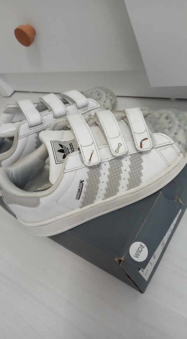 adidas Beyaz Erkek Çocuk Cırt Cırtlı Spor Ayakkabı - Görsel 4