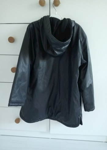 zara lacivert suni Deri parka - Görsel 2