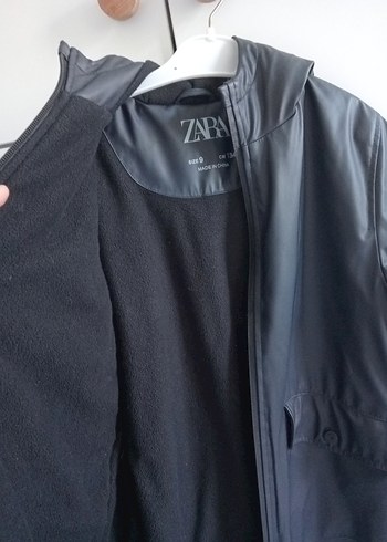 zara lacivert suni Deri parka - Görsel 3