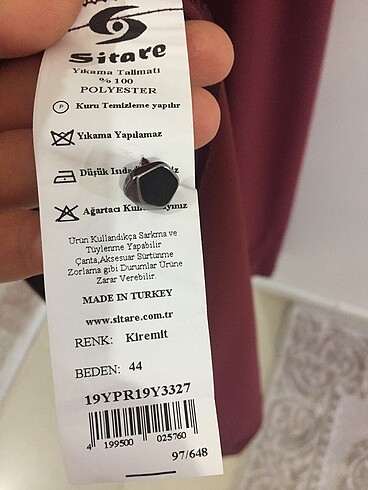 44 Beden bordo Renk Sıfır pardesü