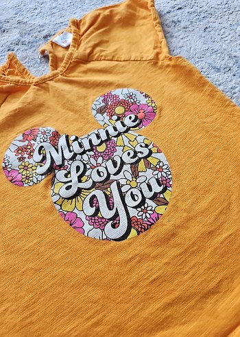 Bohem Tarzda Sarı Kız Çocuk V Yaka Tişört - Görsel 2