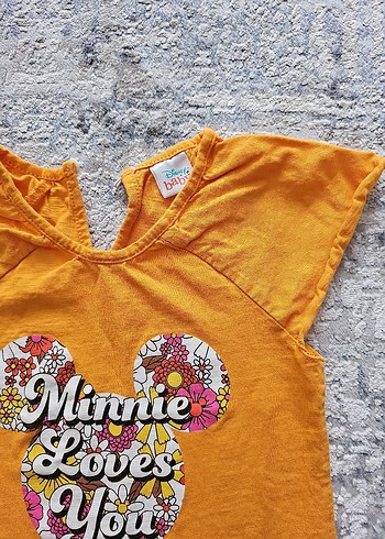 Bohem Tarzda Sarı Kız Çocuk V Yaka Tişört - Görsel 3