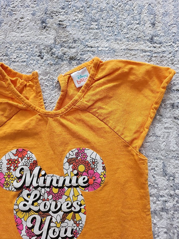 Bohem Tarzda Sarı Kız Çocuk V Yaka Tişört - Görsel 3