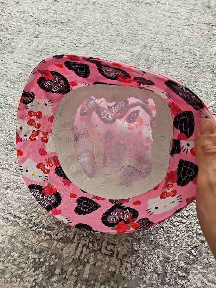 Pembe Hello Kitty Desenli Çocuk Şapka - Görsel 3