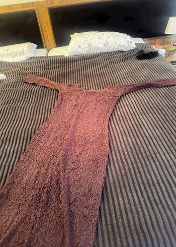 Mürdüm  Dantelli Uzun Kollu Zara  Elbise - Görsel 5