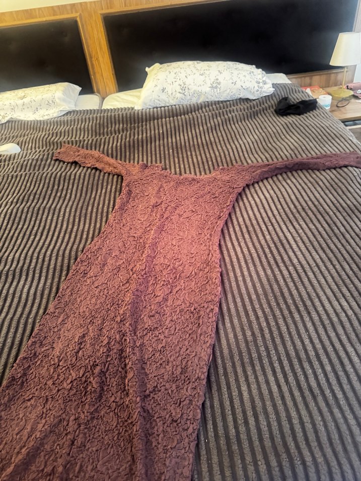 Mürdüm  Dantelli Uzun Kollu Zara  Elbise - Görsel 5