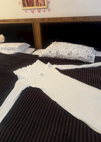 Beyaz Straplez Piliseli Midi Kadın Triko Elbise hm - Görsel 2