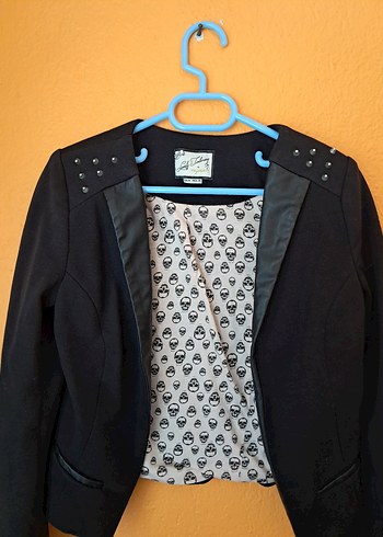 Gotik çivili blazer kadın ceketi - Görsel 6