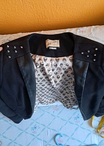 Gotik çivili blazer kadın ceketi - Görsel 8