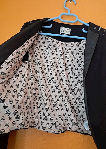 Gotik çivili blazer kadın ceketi - Görsel 9