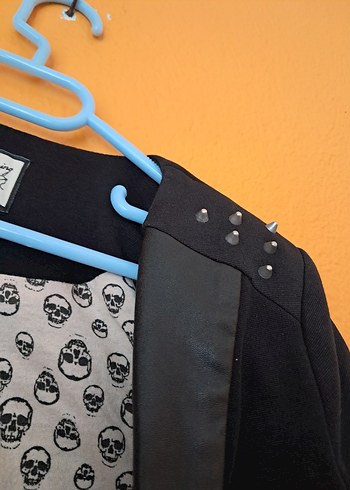 Gotik çivili blazer kadın ceketi - Görsel 10