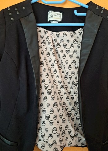 Gotik çivili blazer kadın ceketi - Görsel 12