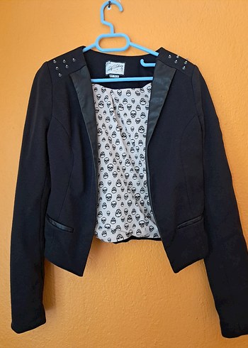 Gotik çivili blazer kadın ceketi - Görsel 13