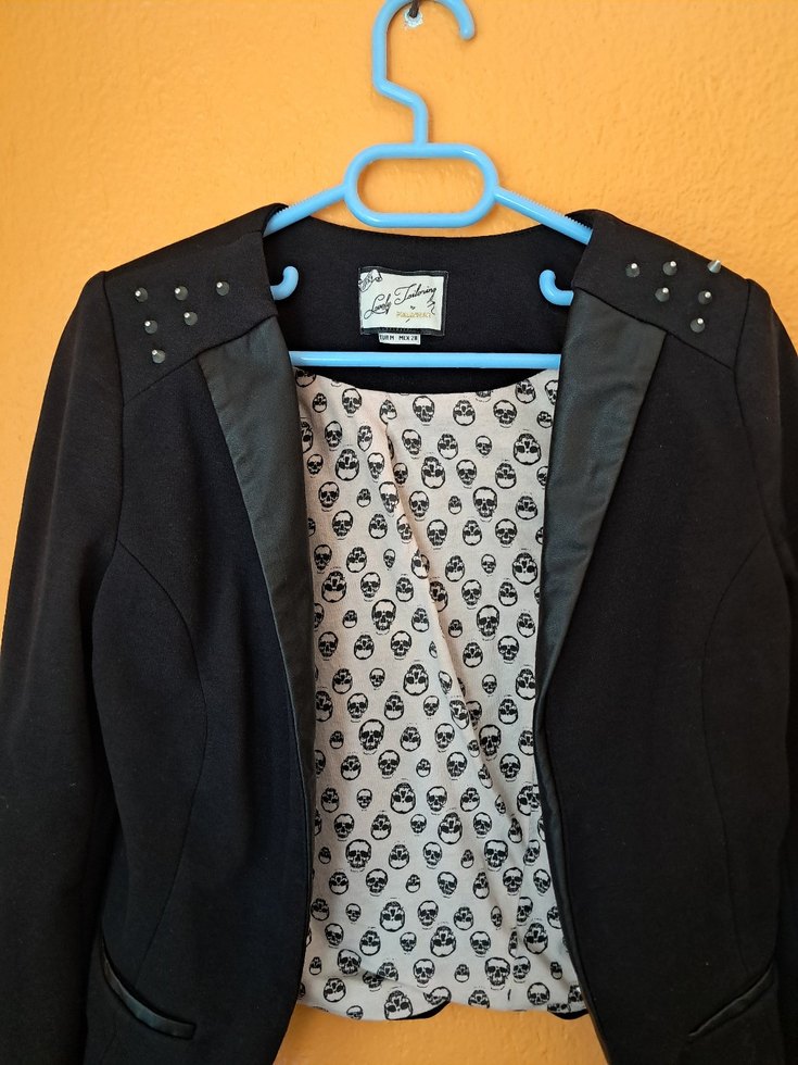 Gotik çivili blazer kadın ceketi - Görsel 4