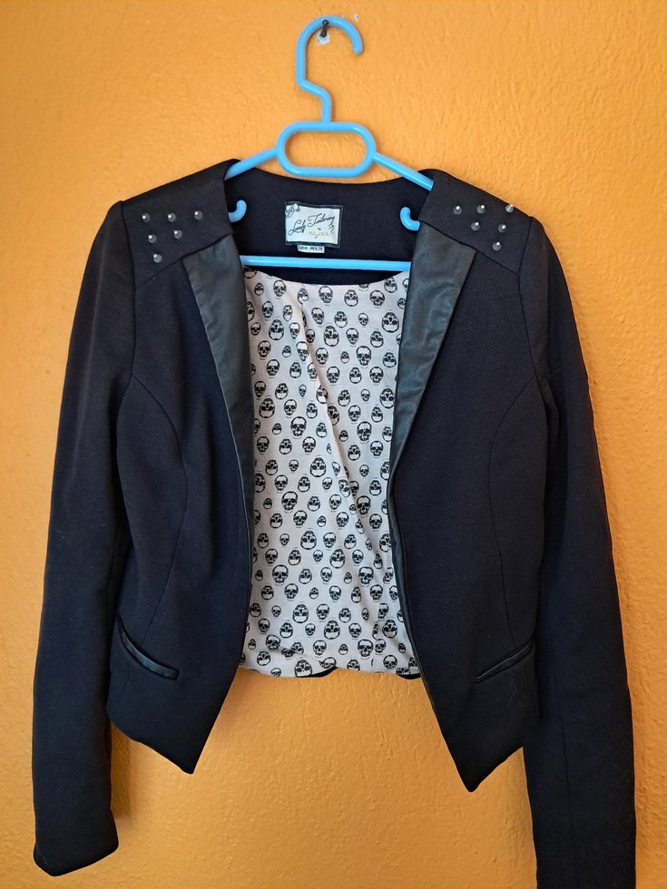 Gotik çivili blazer kadın ceketi - Görsel 3