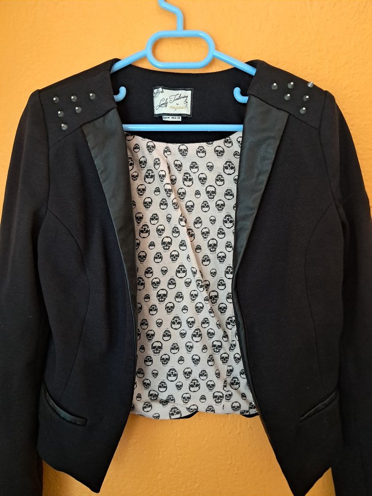 Gotik çivili blazer kadın ceketi - Görsel 5