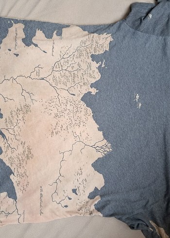 game of thrones haritası  detaylı tişört - Görsel 5