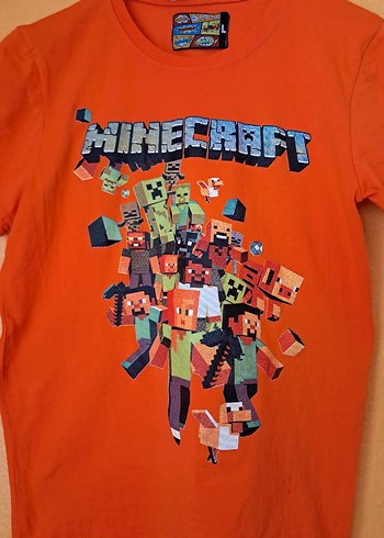 Standart Beden Beden Minecraft baskılı tişört M/L beden