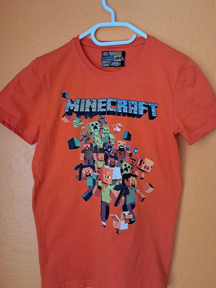 Minecraft baskılı tişört M/L beden - Görsel 2