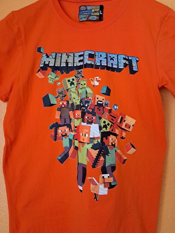 Minecraft baskılı tişört M/L beden - Görsel 3