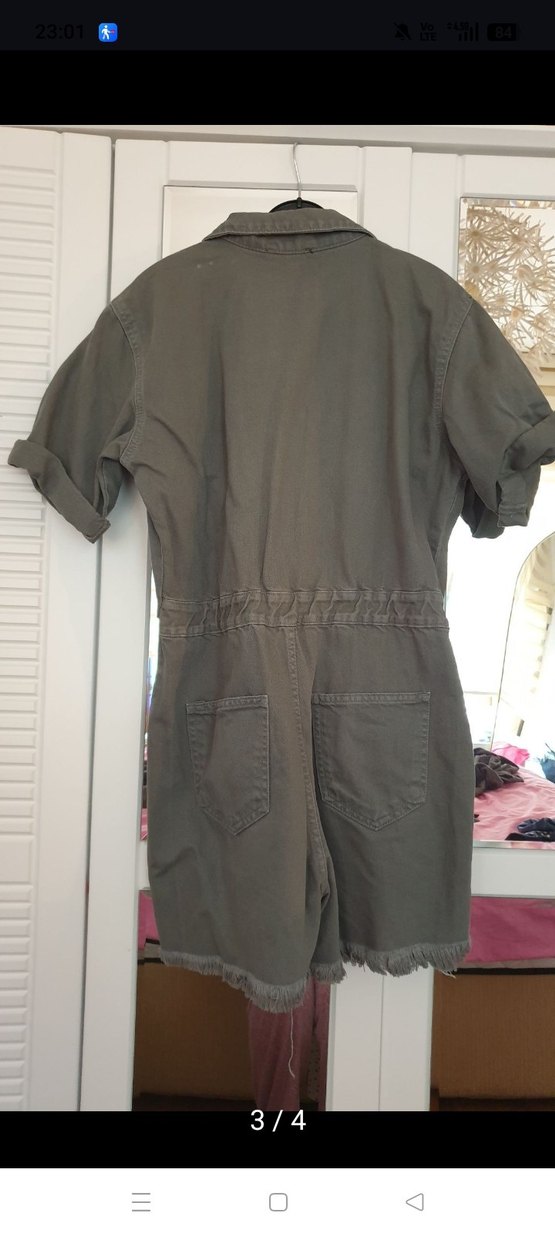 Jean koti Kısa Denim Tulum - Görsel 2