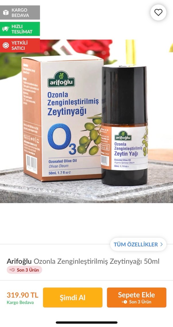 Arifoğlu Ozonla Zenginleştirilmiş Zeytinyağı 50ml - Görsel 4