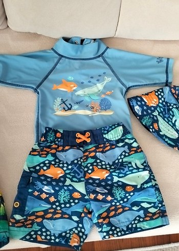 Erkek Çocuk Renkli Baskılı Kısa Kollu Mayo Seti