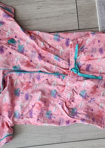 U.S Polo Assn. Kız Çocuk Pembe Desenli Kısa Kollu Pijama