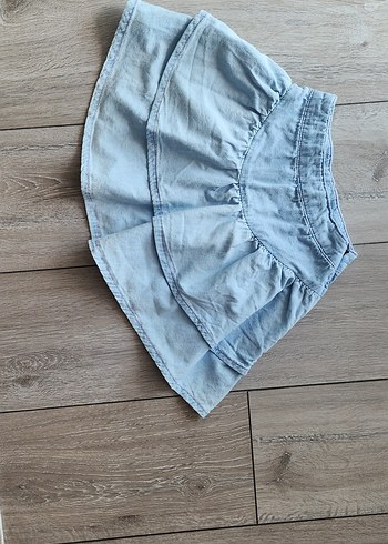 Defacto Kız Çocuk Mavi Denim Fırfırlı Etek