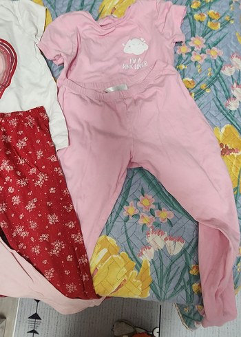 6 Yaş Beden Kız Çocuk Renkli Desenli Pijama takımları